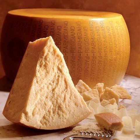 Kremlin of Parmigiano Reggiano cheese spread in trays